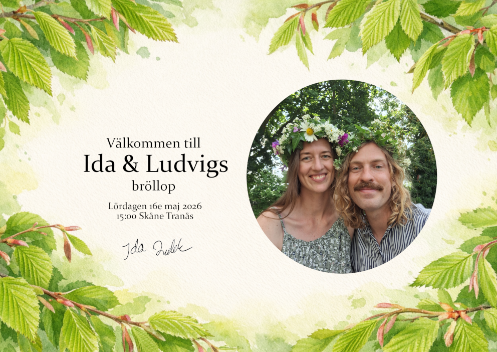Foto av inbjudanskortet